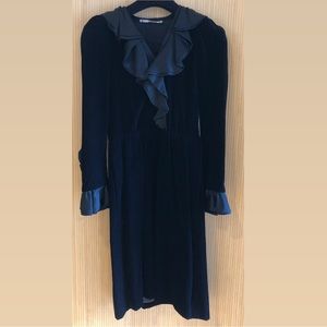 Yves Saint Lauren Rare Vintage Velvet Silk Dress